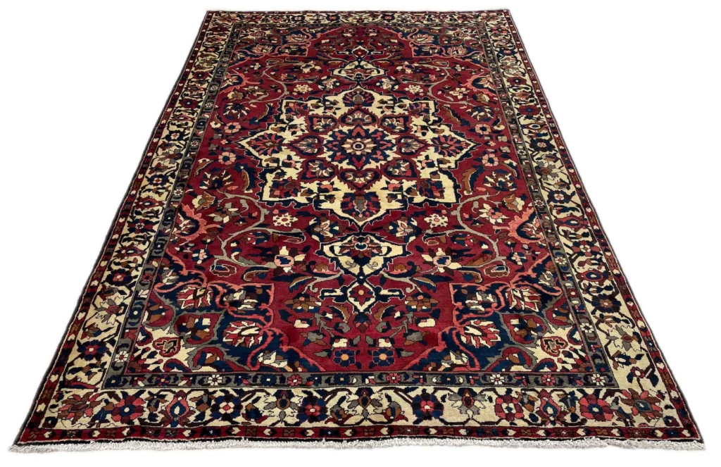 bakhtiar-teppich-318-x-218-cm-kheshti-gartenmuster-in-rot-braun-und-creme-1-1 Perserteppich Bakhtiar 318 x 218 cm Wolle handgeknüpft