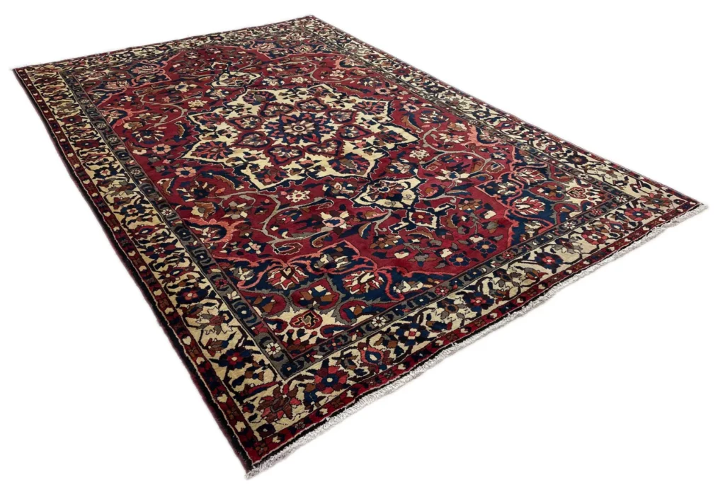 bakhtiar-teppich-318-x-218-cm-kheshti-gartenmuster-in-rot-braun-und-creme-1-2 Perserteppich Bakhtiar 318 x 218 cm Wolle handgeknüpft