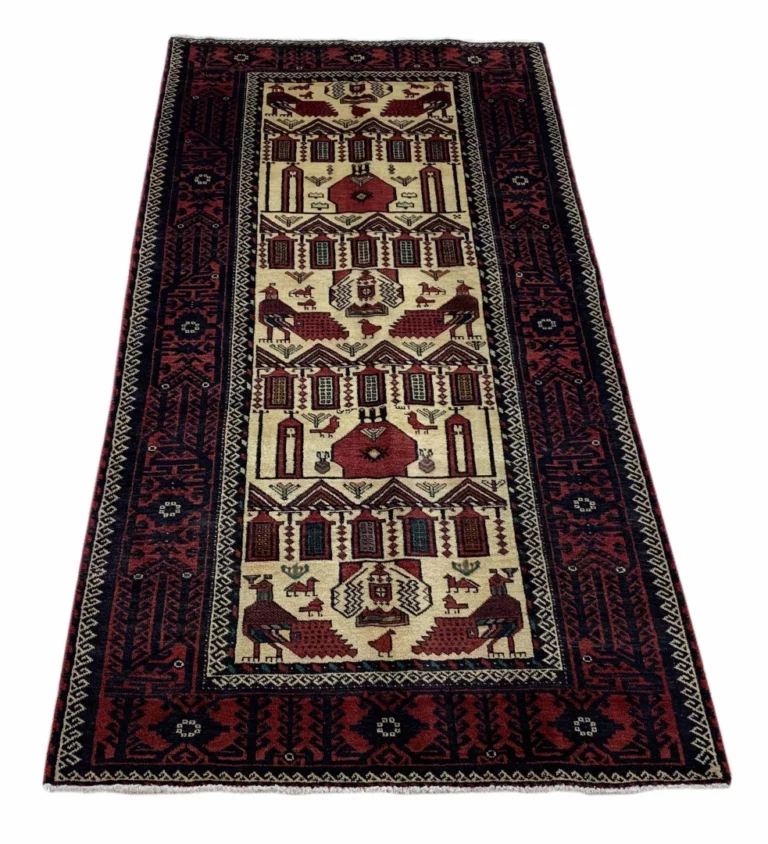 Perserteppich Balutsch 200 x 101 cm Wolle handgeknüpft