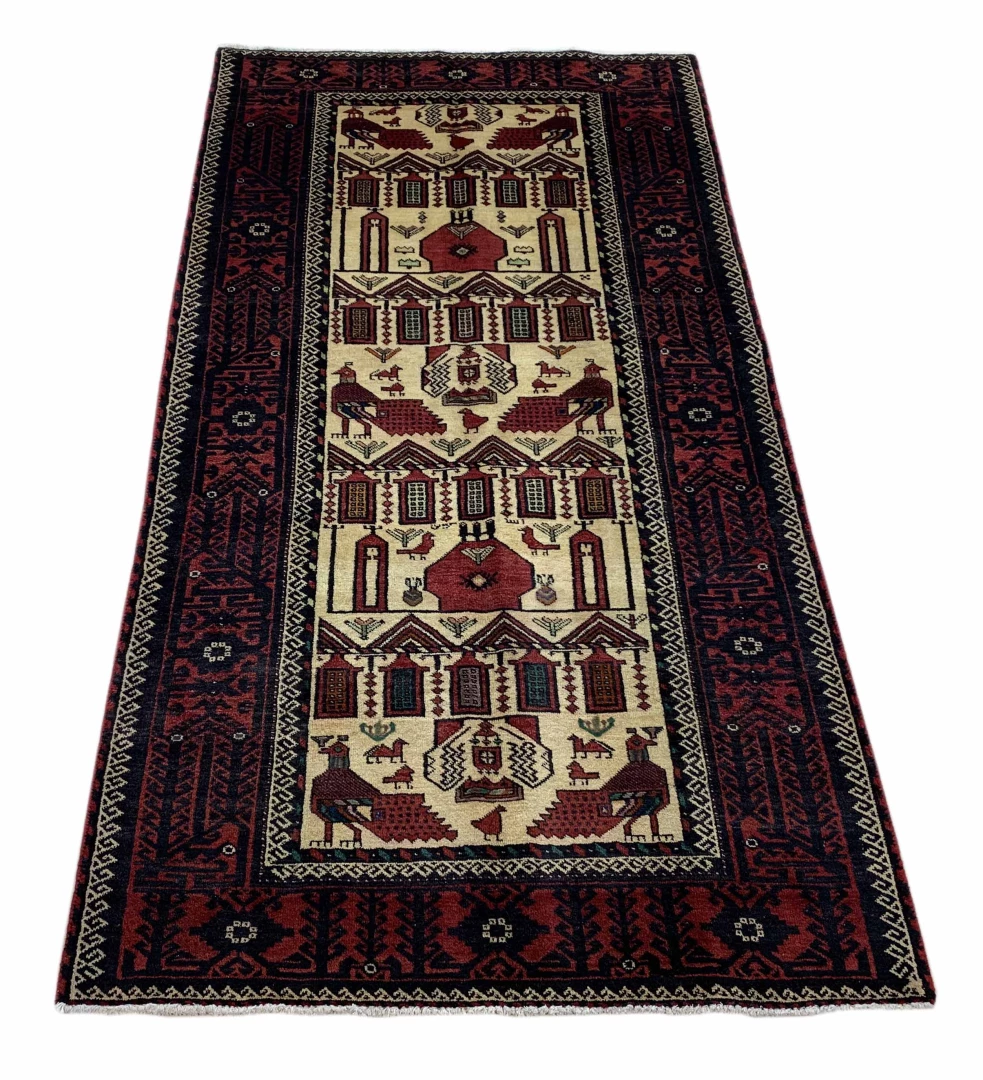 Perserteppich Balutsch 200 x 101 cm Wolle handgeknüpft