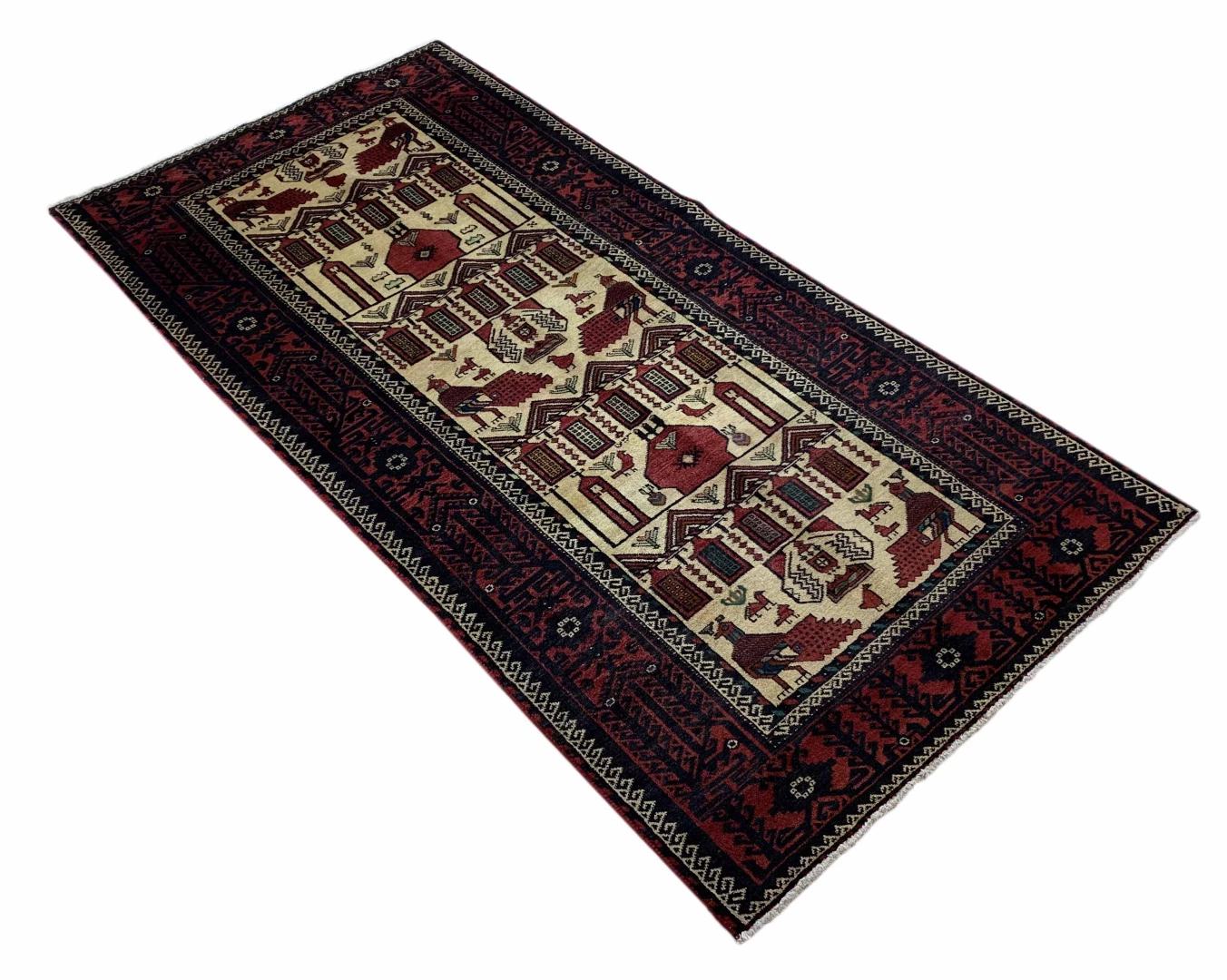 Perserteppich Balutsch 200 x 101 cm Wolle handgeknüpft