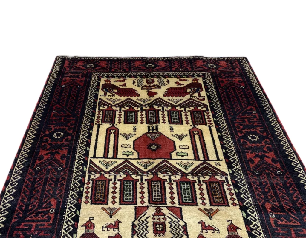 Perserteppich Balutsch 200 x 101 cm Wolle handgeknüpft