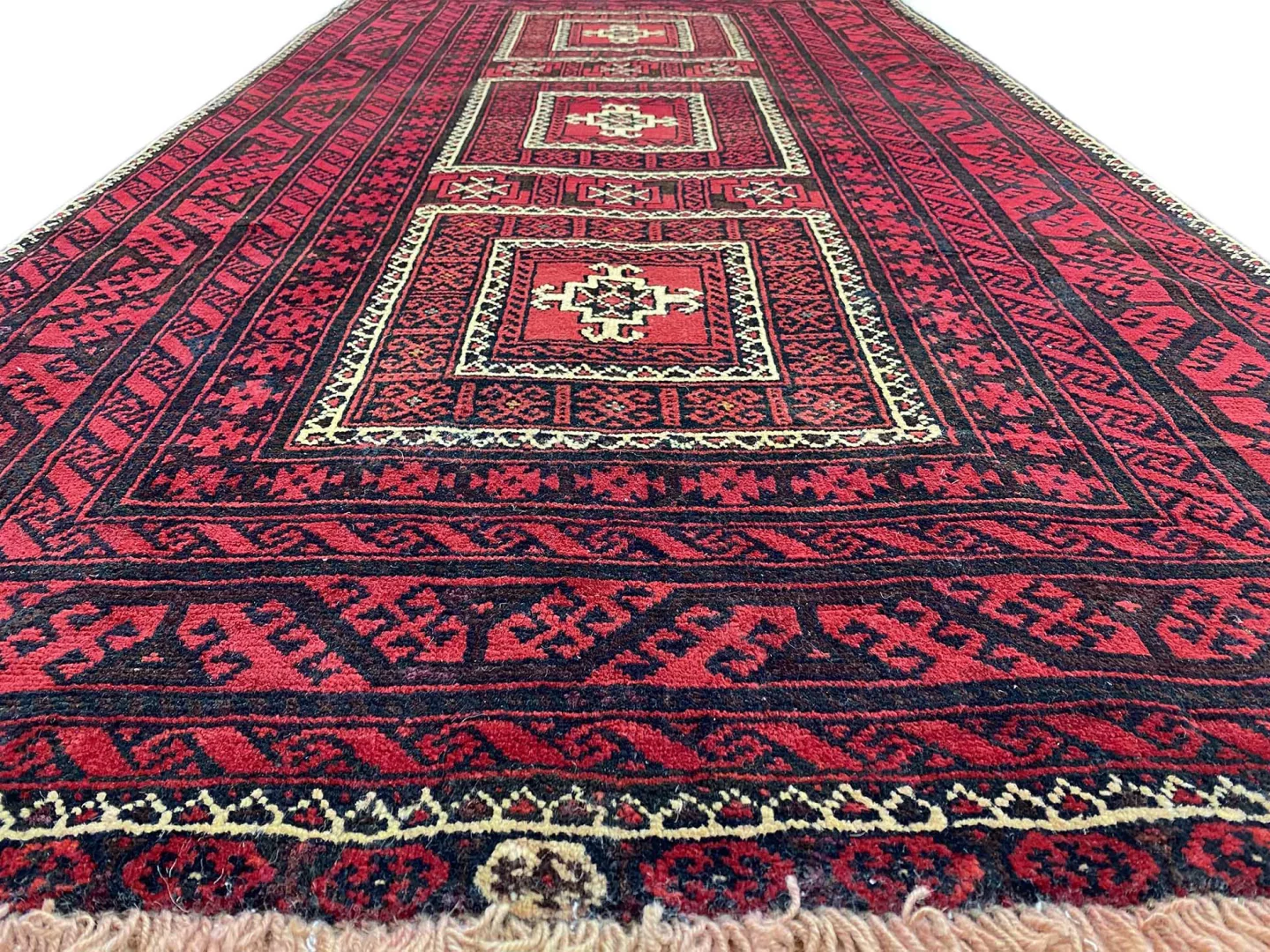 Perserteppich Belutsch 217 x 113 cm Wolle handgeknüpft