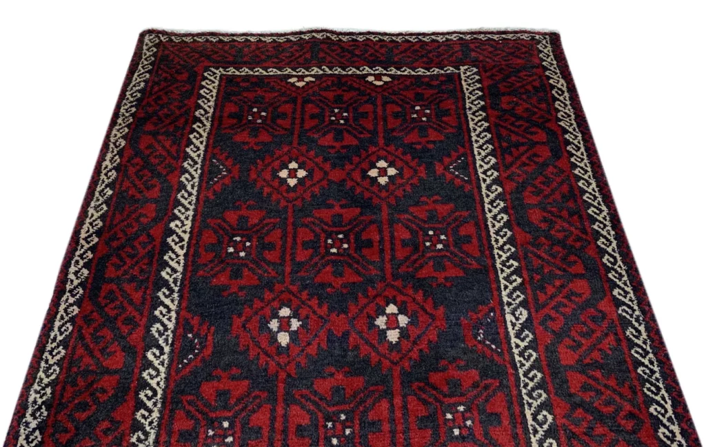 balutsch-perserteppich-222-x-92-cm-120000-250000-knoten-m-1-3 Orientteppich Balutsch 222 x 92 cm Wolle handgeknüpft