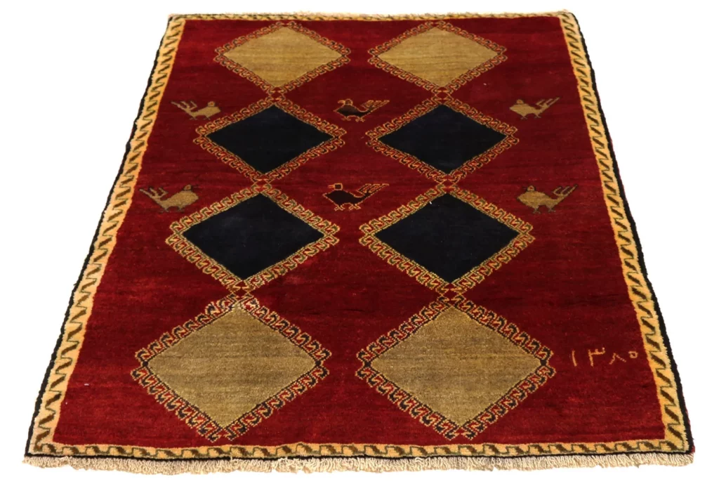 gabbeh-shuli-155-x-107-cm-90000-180000-knoten-m-kreative-muster-1-1 Perserteppich Fars 155 x 107 cm Wolle handgeknüpft