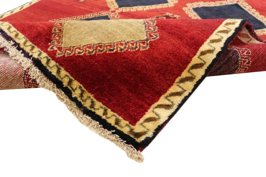gabbeh-shuli-155-x-107-cm-90000-180000-knoten-m-kreative-muster-1-3 Perserteppich Fars 155 x 107 cm Wolle handgeknüpft
