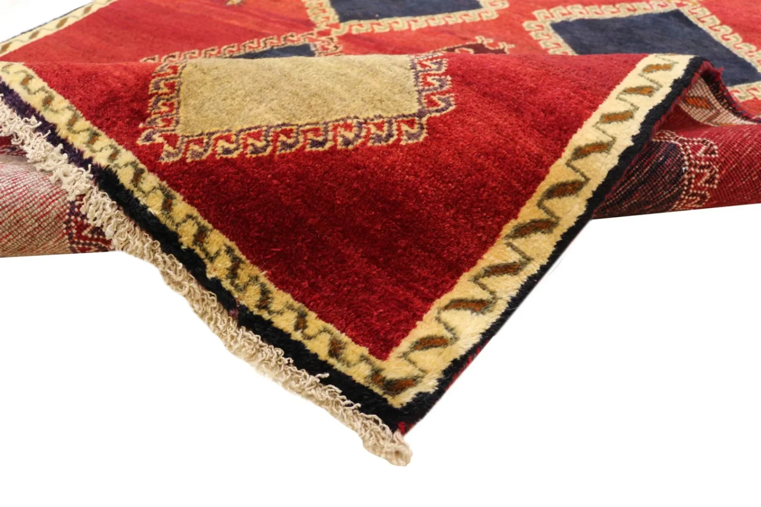 gabbeh-shuli-155-x-107-cm-90000-180000-knoten-m-kreative-muster-1-3 Perserteppich Fars 155 x 107 cm Wolle handgeknüpft