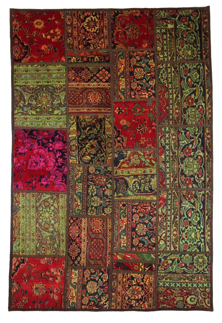 Orientteppich Patchwork 243 x 162 cm handgeknüpft