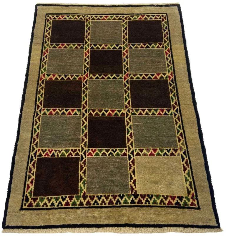 gabbeh-142-x-100-cm-90000-180000-knoten-m-ausgefallene-muster-aus-1 Perserteppich Fars 142 x 100 cm Wolle handgeknüpft