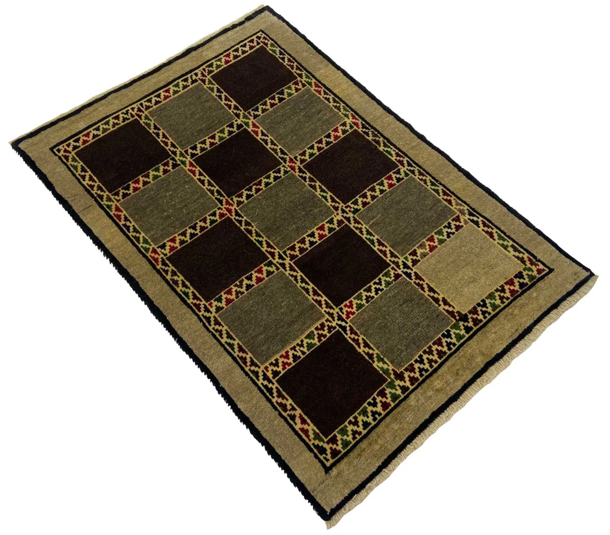 gabbeh-142-x-100-cm-90000-180000-knoten-m-ausgefallene-muster-aus-2 Perserteppich Fars 142 x 100 cm Wolle handgeknüpft