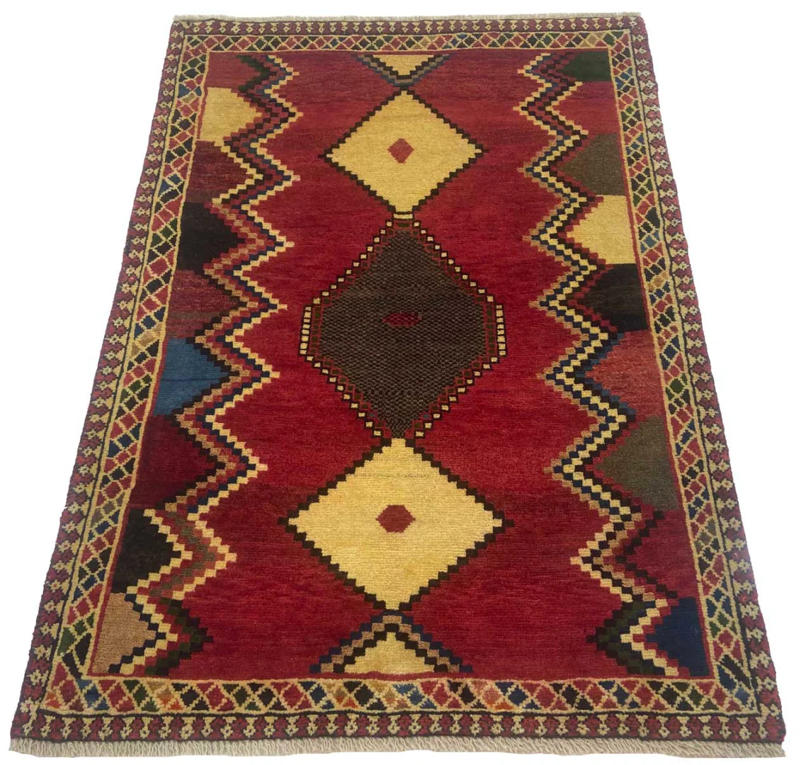 Perserteppich Gabbeh 142 x 102 cm Schurwolle handgeknüpft