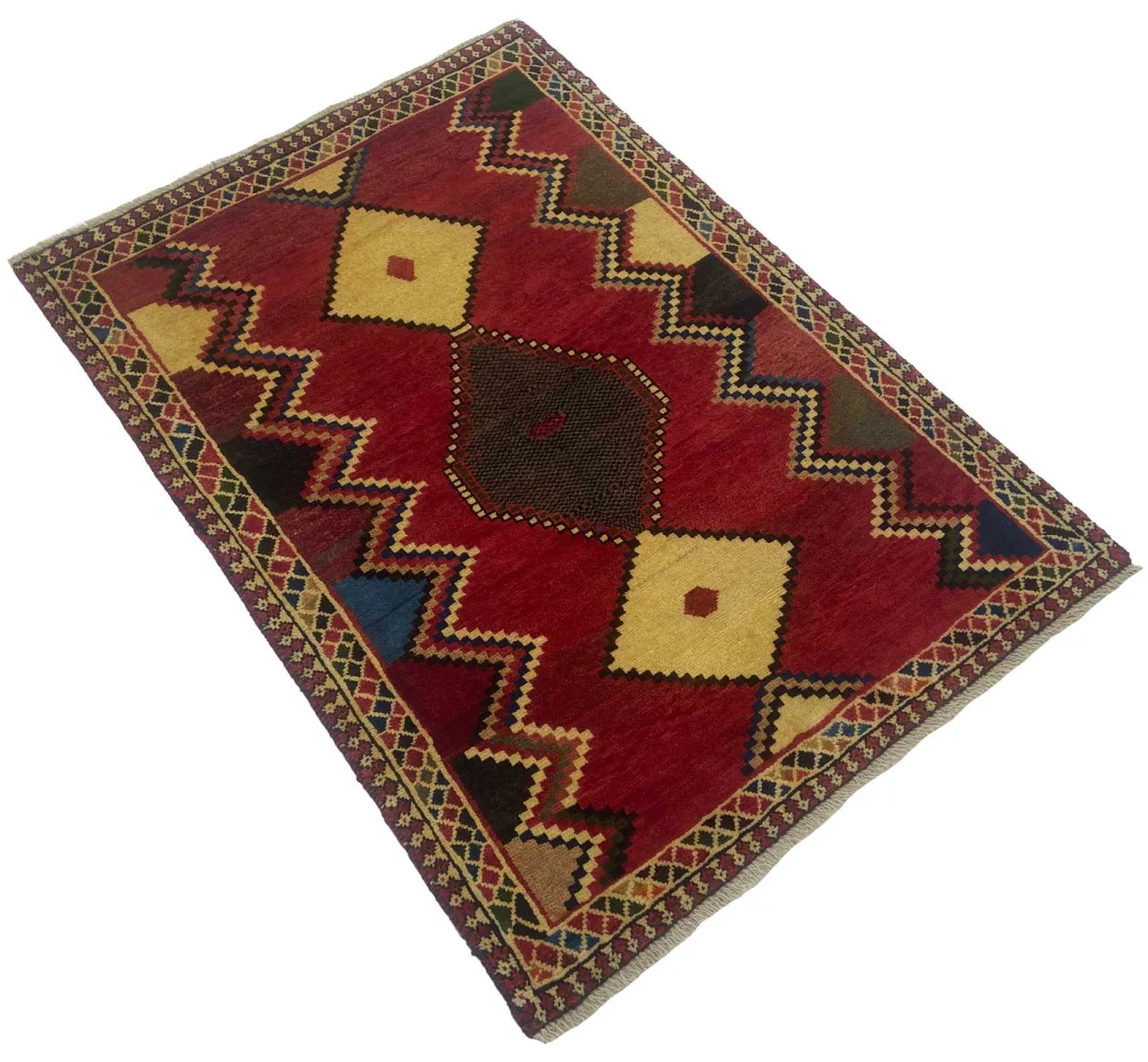 Perserteppich Gabbeh 142 x 102 cm Schurwolle handgeknüpft
