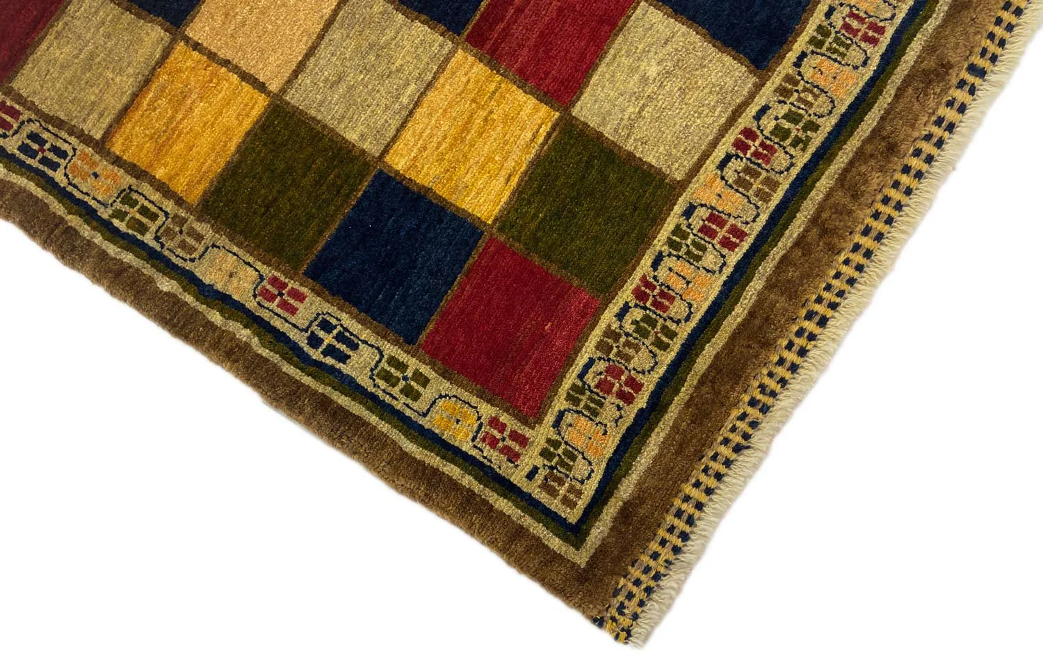 gabbeh-145-x-105-cm-gabbeh-shuli-ausgefallene-muster-auf-glanzvoller-3 Perserteppich Fars 145 x 105 cm Wolle handgeknüpft