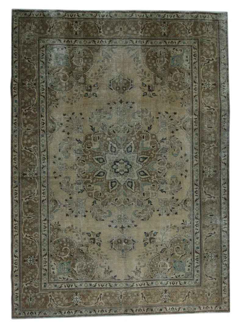 vintage-perserteppich-333-x-240-cm-handgeknupft-aufwendig-aufgearbeitet Perserteppich 333 x 240 cm Wolle handgeknüpft