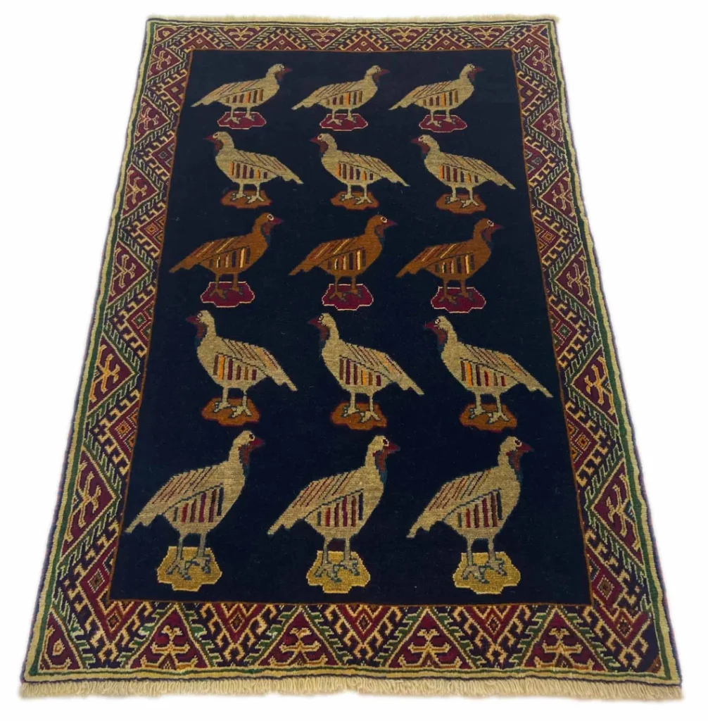 gabbeh-shuli-teppich-151-x-101-cm-ausgefallene-muster-ca-90000-180000-1 Perserteppich Fars Shuli 151 x 101 cm Wolle handgeknüpft