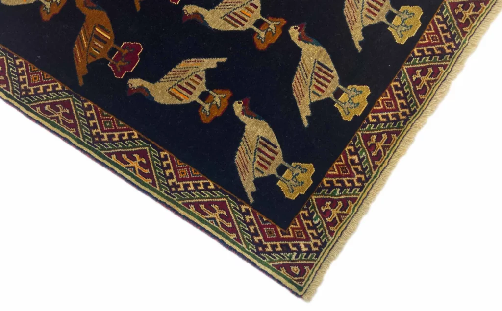 gabbeh-shuli-teppich-151-x-101-cm-ausgefallene-muster-ca-90000-180000-3 Perserteppich Fars Shuli 151 x 101 cm Wolle handgeknüpft