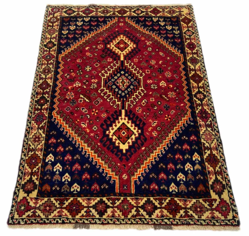 gabbeh-155-x-113-cm-knotendichte-90000-180000-m-ausgefallene-muster-1 Perserteppich Fars 155 x 113 cm Wolle handgeknüpft