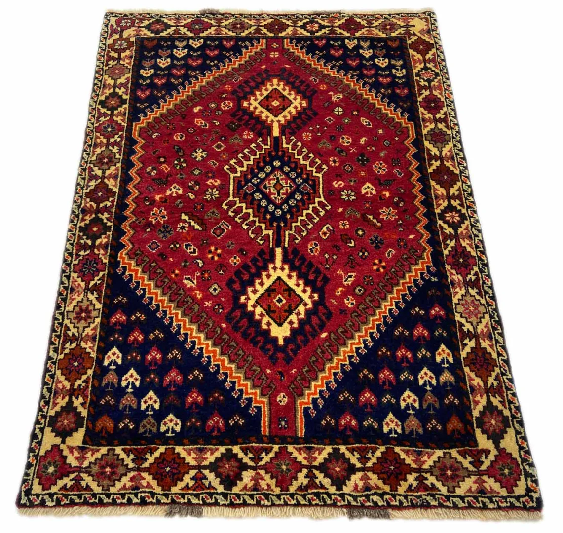 gabbeh-155-x-113-cm-knotendichte-90000-180000-m-ausgefallene-muster-1 Perserteppich Fars 155 x 113 cm Wolle handgeknüpft