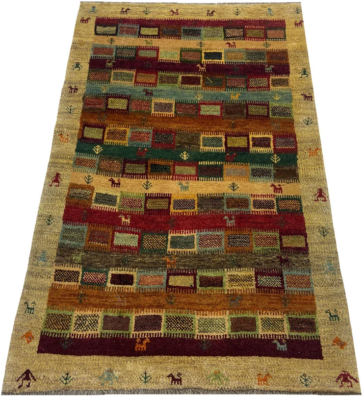 Perserteppich Fars Gabbeh 160 x 101 cm Schurwolle handgeknüpft