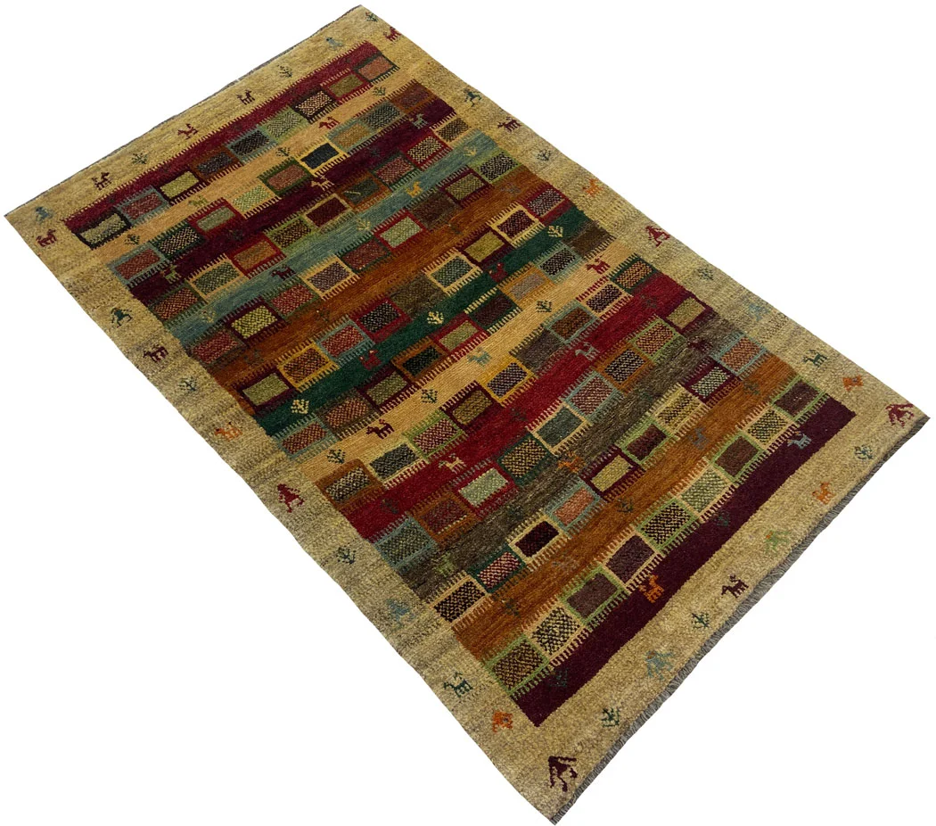 Perserteppich Fars Gabbeh 160 x 101 cm Schurwolle handgeknüpft