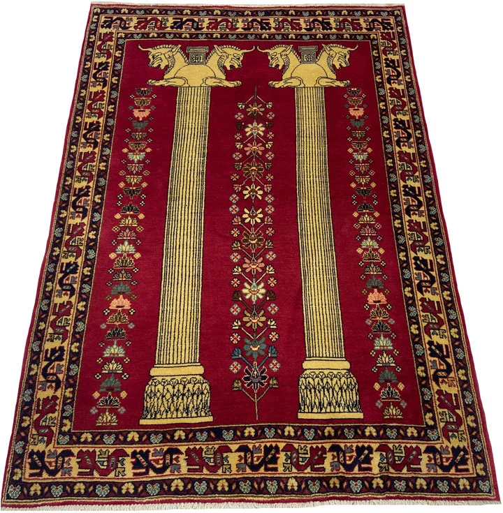 Perserteppich Gabbeh 161 x 110 cm Schurwolle handgeknüpft