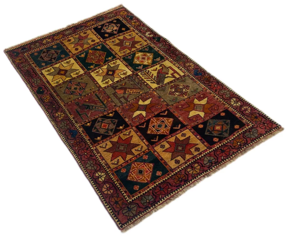 Perserteppich Gabbeh 184 x 124 cm Schurwolle handgeknüpft
