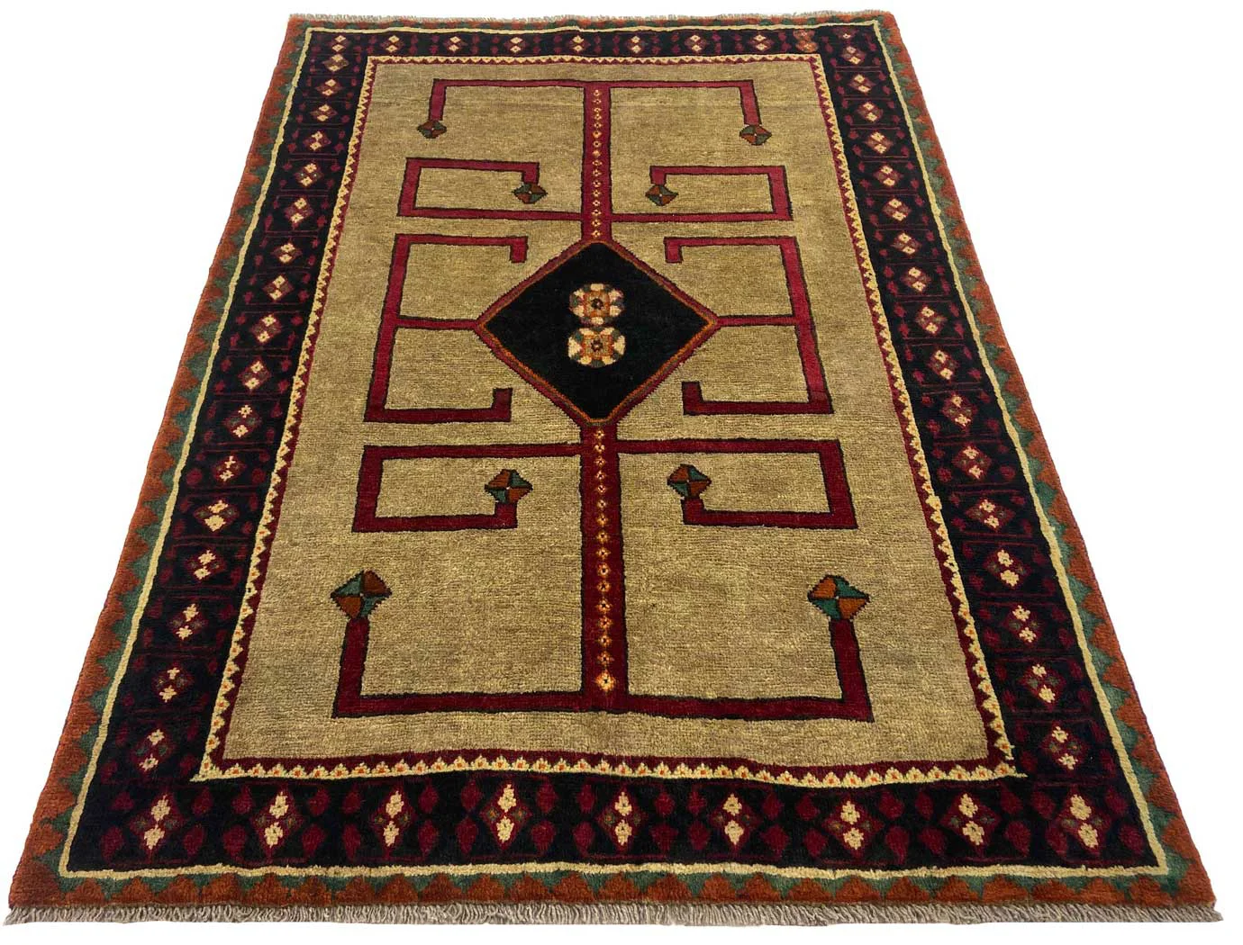 gabbeh-shuli-teppich-190-x-134-cm-altnomadische-muster-90000-180000-1 Perserteppich Fars 190 x 134 cm Wolle handgeknüpft