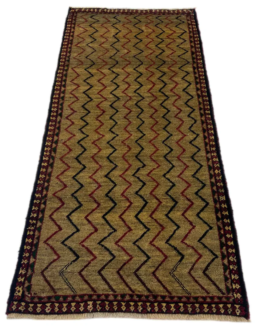gabbeh-shuli-teppich-190-x-87-cm-ausgefallene-muster-mit-glanzvoller-1 Perserteppich Fars 190 x 87 cm Wolle handgeknüpft
