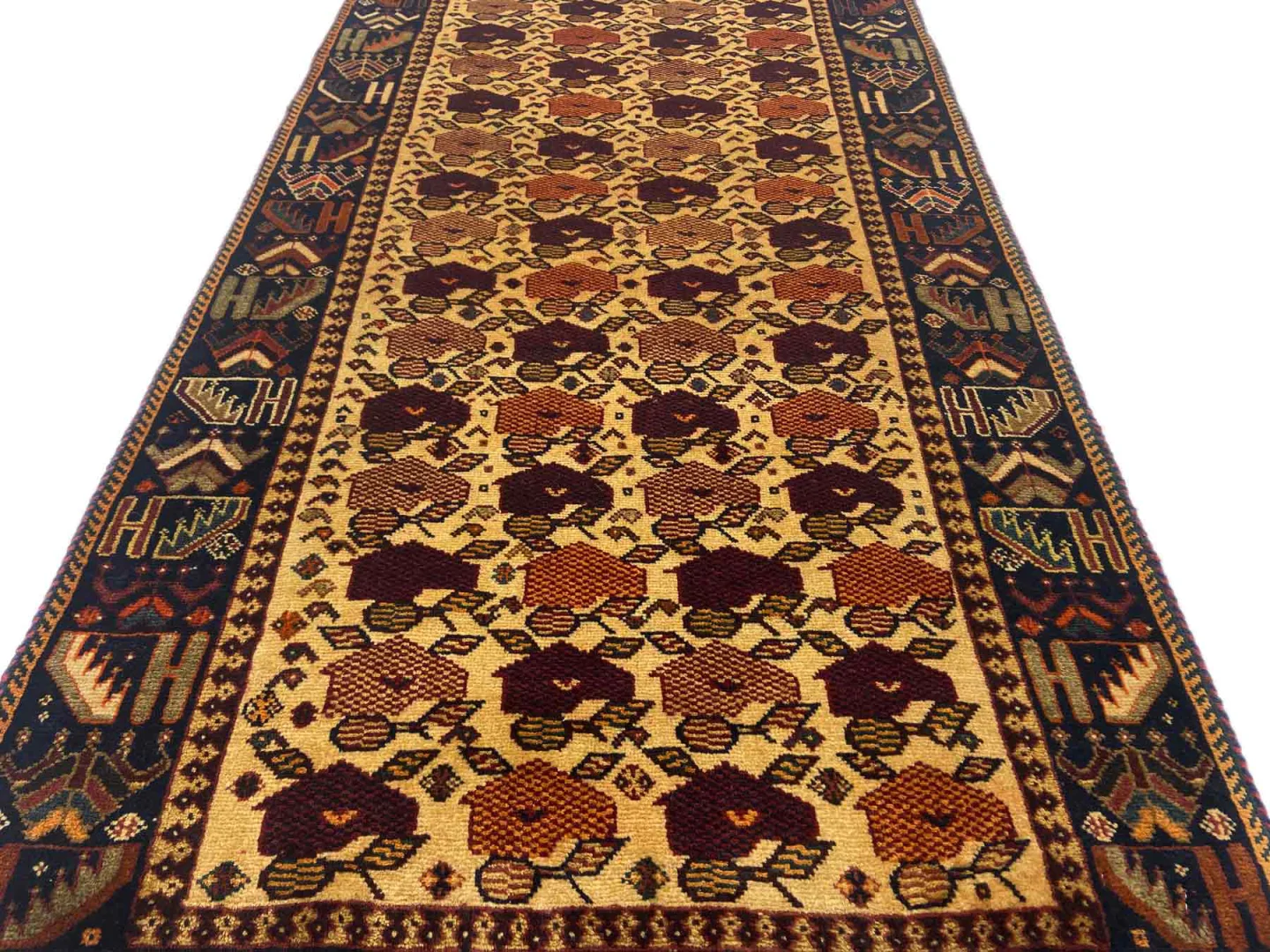 Perserteppich Fars 198 x 90 cm Schurwolle handgeknüpft
