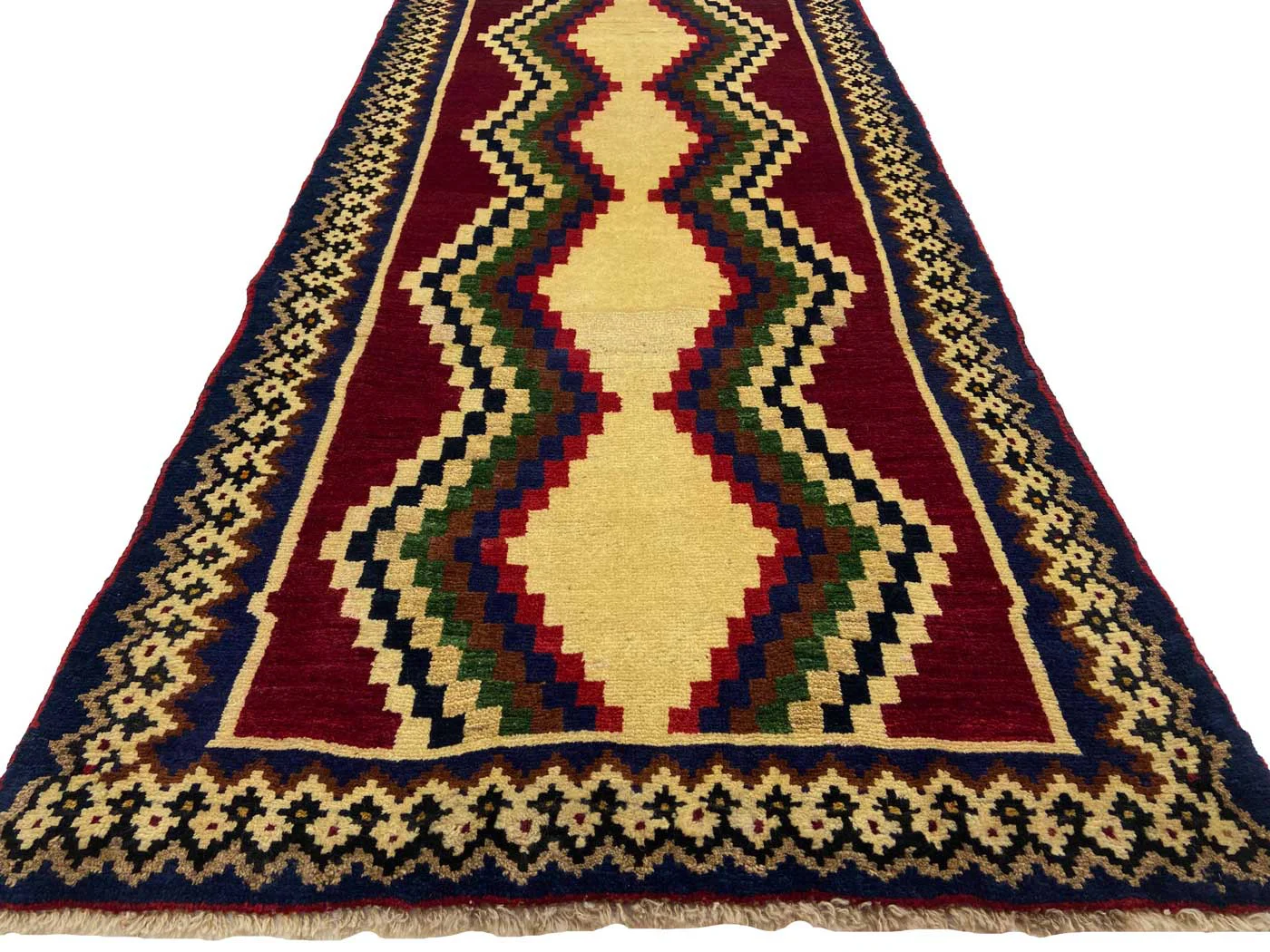 gabbeh-shuli-200-x-94-cm-90000-180000-knoten-ausgefallene-muster-auf-4 Perserteppich Fars 200 x 94 cm Wolle handgeknüpft