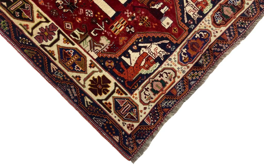 gabbeh-200-x-135-cm-gabbeh-shuli-mit-ausgefallenen-mustern-knotendichte-3 Perserteppich Fars 200 x 135 cm Wolle handgeknüpft