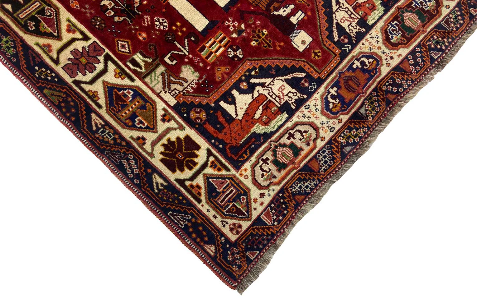 gabbeh-200-x-135-cm-gabbeh-shuli-mit-ausgefallenen-mustern-knotendichte-3 Perserteppich Fars 200 x 135 cm Wolle handgeknüpft