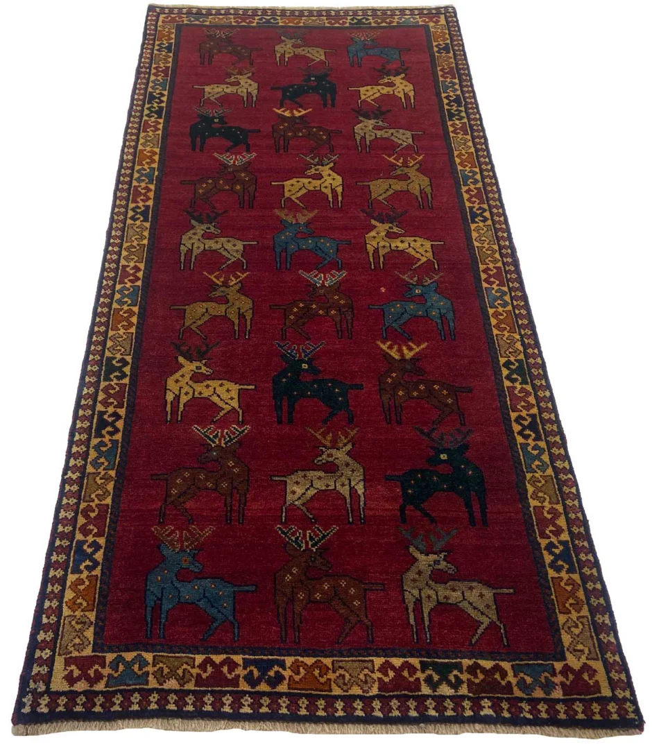 Perserteppich Gabbeh 222 x 100 cm Wolle handgeknüpft