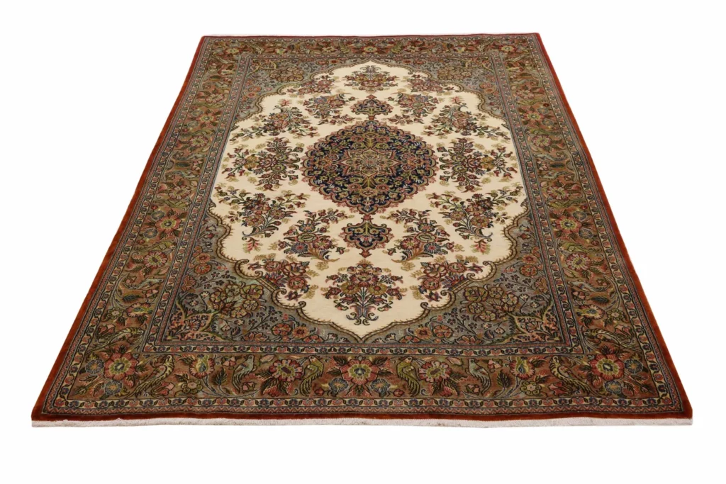 Perserteppich Ghom 208 x 140 cm Wolle handgeknüpft