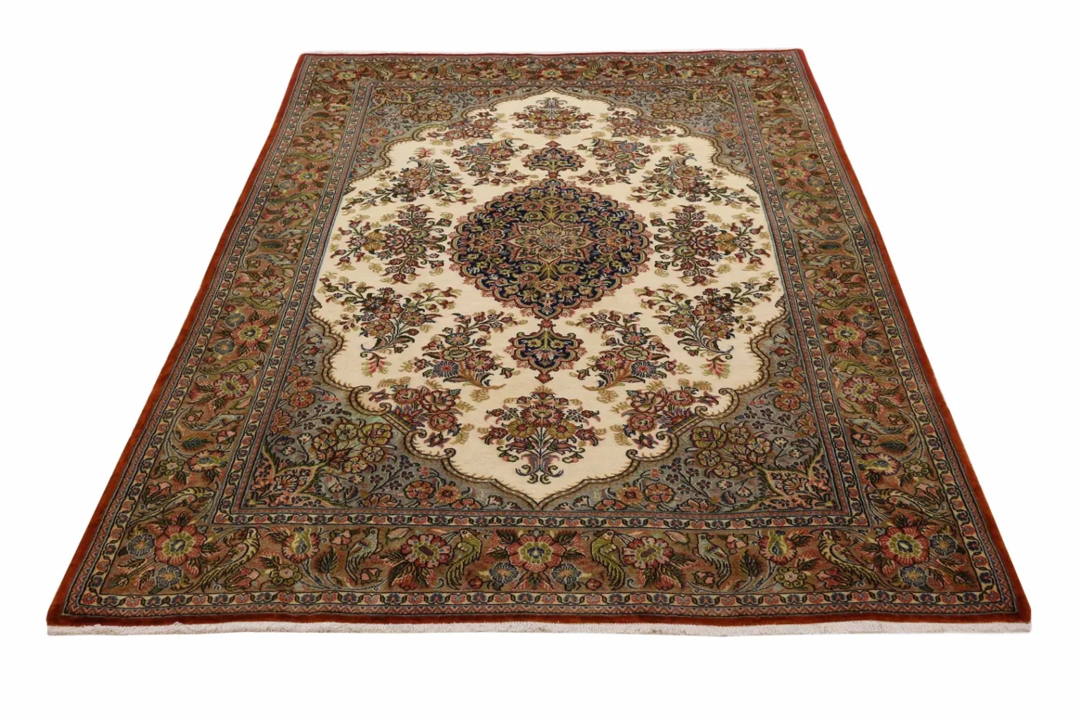 Perserteppich Ghom 208 x 140 cm Wolle handgeknüpft