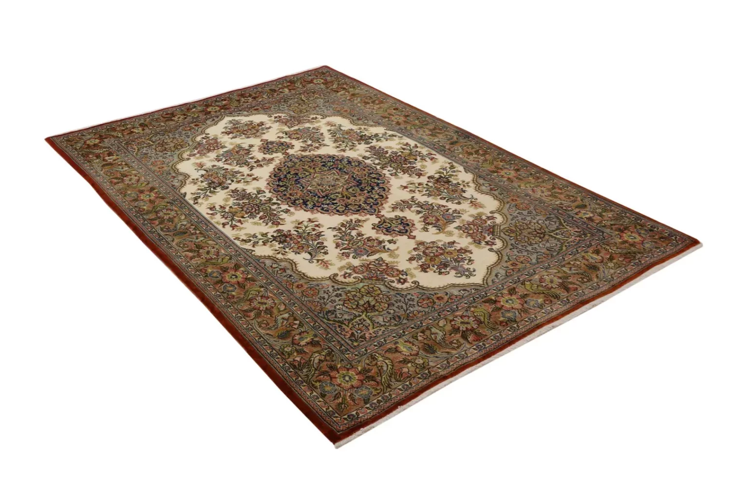 Perserteppich Ghom 208 x 140 cm Wolle handgeknüpft