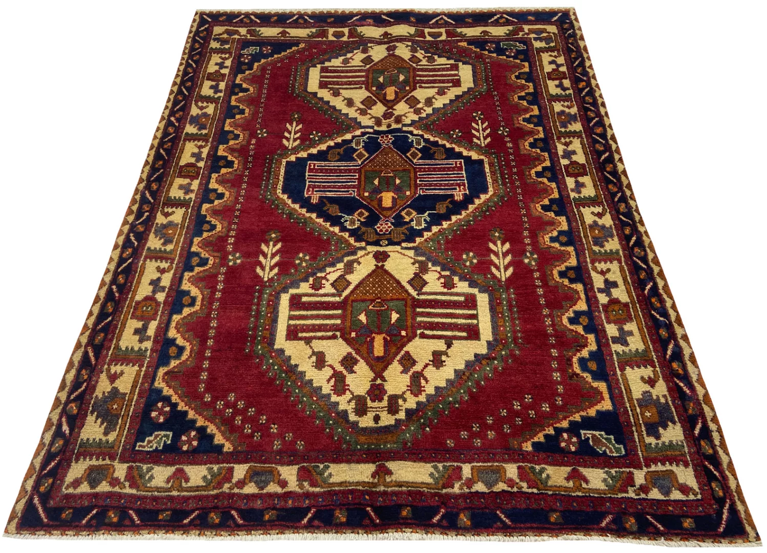 Perserteppich Hamadan 196 x 148 cm Wolle handgeknüpft