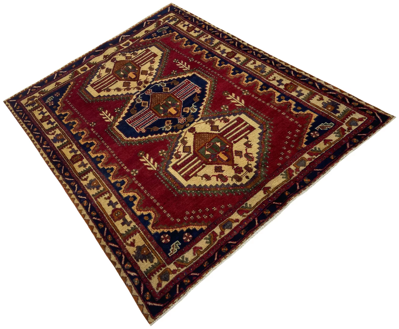 Perserteppich Hamadan 196 x 148 cm Wolle handgeknüpft