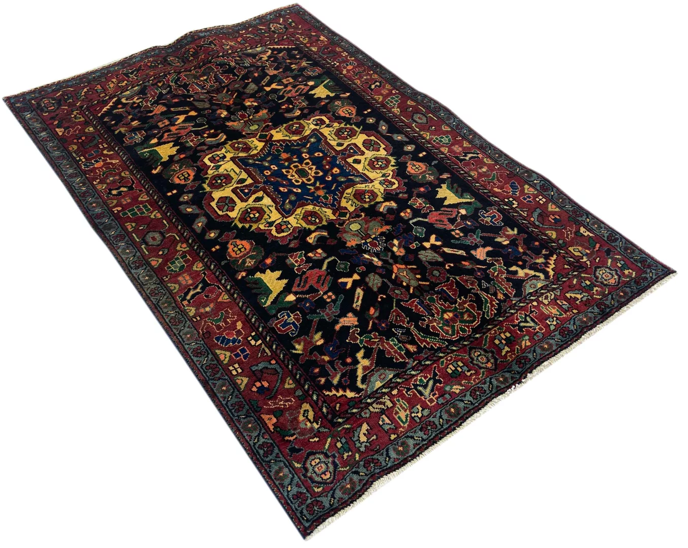 hamadan-teppich-198-x-134-cm-knotendichte-100000-350000-knoten-m-1-2 Perserteppich Hamadan 198 x 134 cm Wolle handgeknüpft