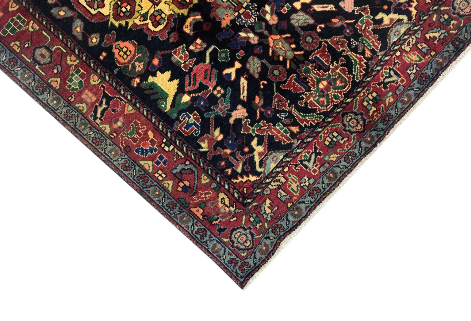 hamadan-teppich-198-x-134-cm-knotendichte-100000-350000-knoten-m-1-3 Perserteppich Hamadan 198 x 134 cm Wolle handgeknüpft
