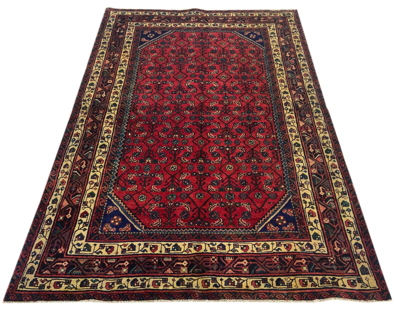 Perserteppich Hamadan 202 x 140 cm Wolle handgeknüpft