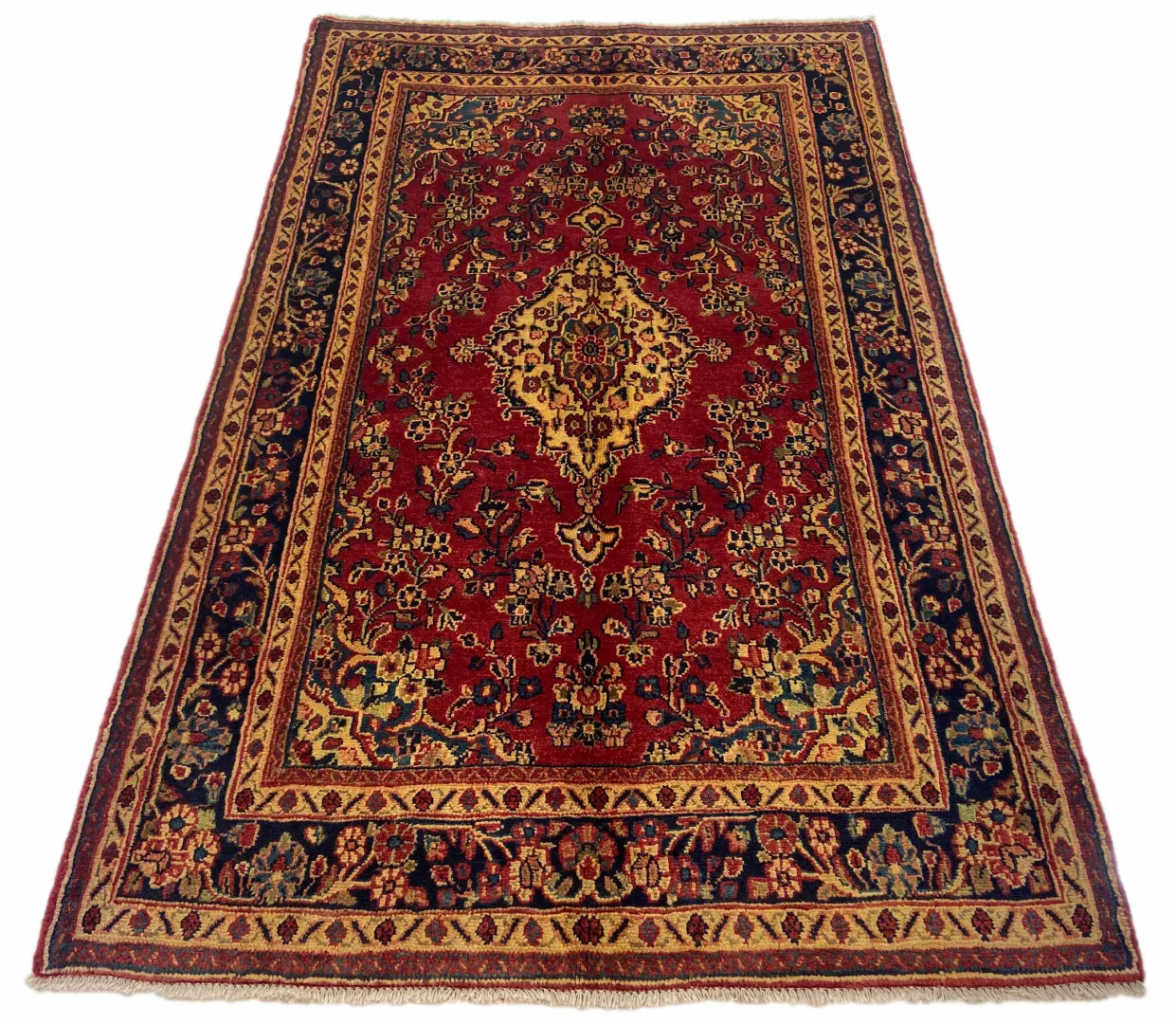 hamadan-teppich-215-x-135-cm-knotendichte-100000-350000-vielfaltiges-1 Perserteppich Hamadan 215 x 135 cm Wolle handgeknüpft