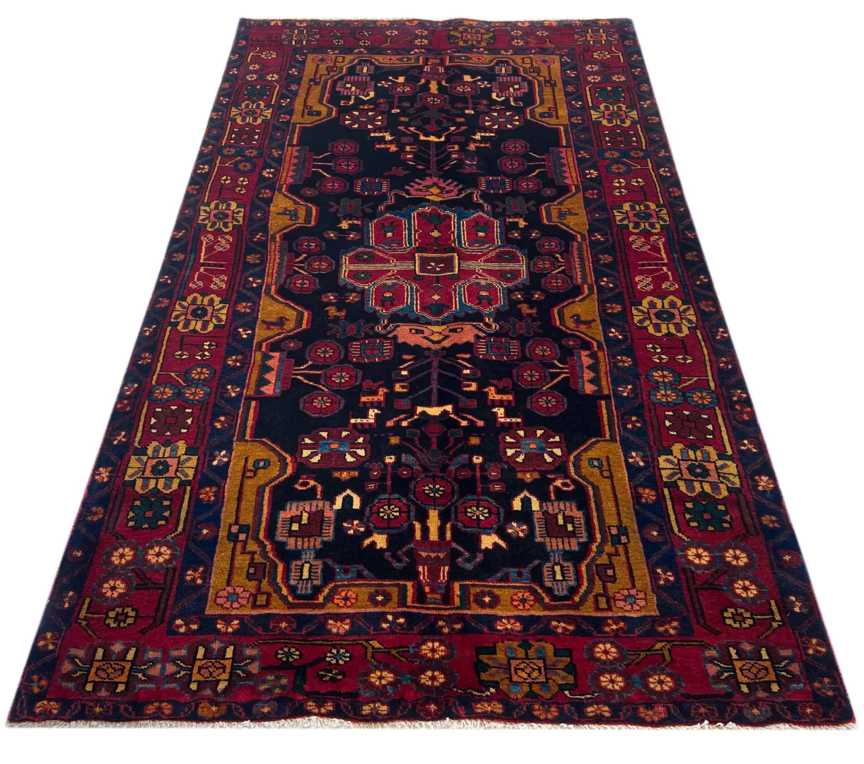 Perserteppich Hamadan 217 x 129 cm Wolle handgeknüpft