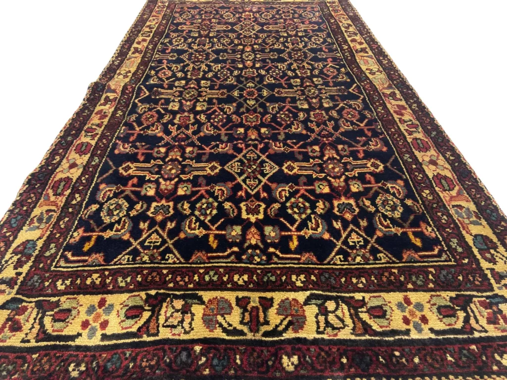 handgeknupfter-hamadan-perserteppich-225-x-117-cm-knotendichte-100000-1-4 Perserteppich Hamadan 225 x 117 cm Wolle handgeknüpft