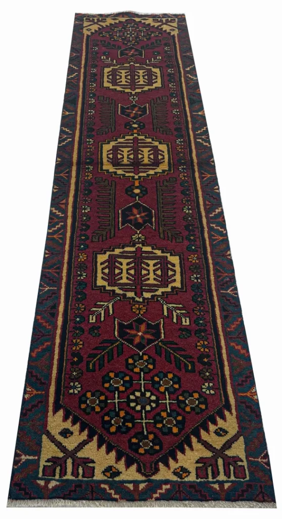 Perserteppich Hamadan 293 x 70 cm Wolle handgeknüpft