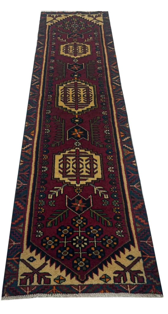 Perserteppich Hamadan 293 x 72 cm Wolle handgeknüpft