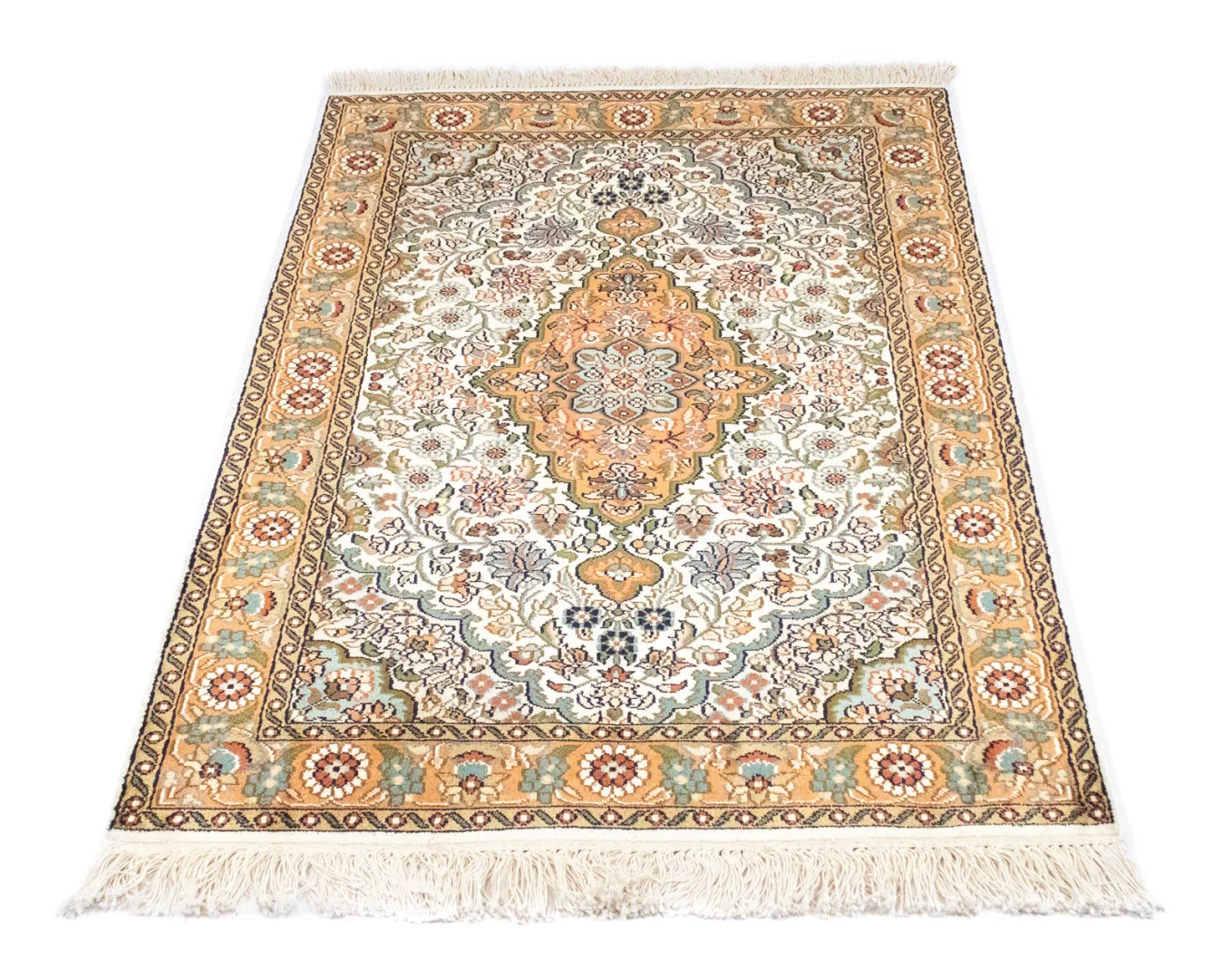Orientteppich Nordindien 120 x 80 cm Kaschmir-Seide handgeknüpft