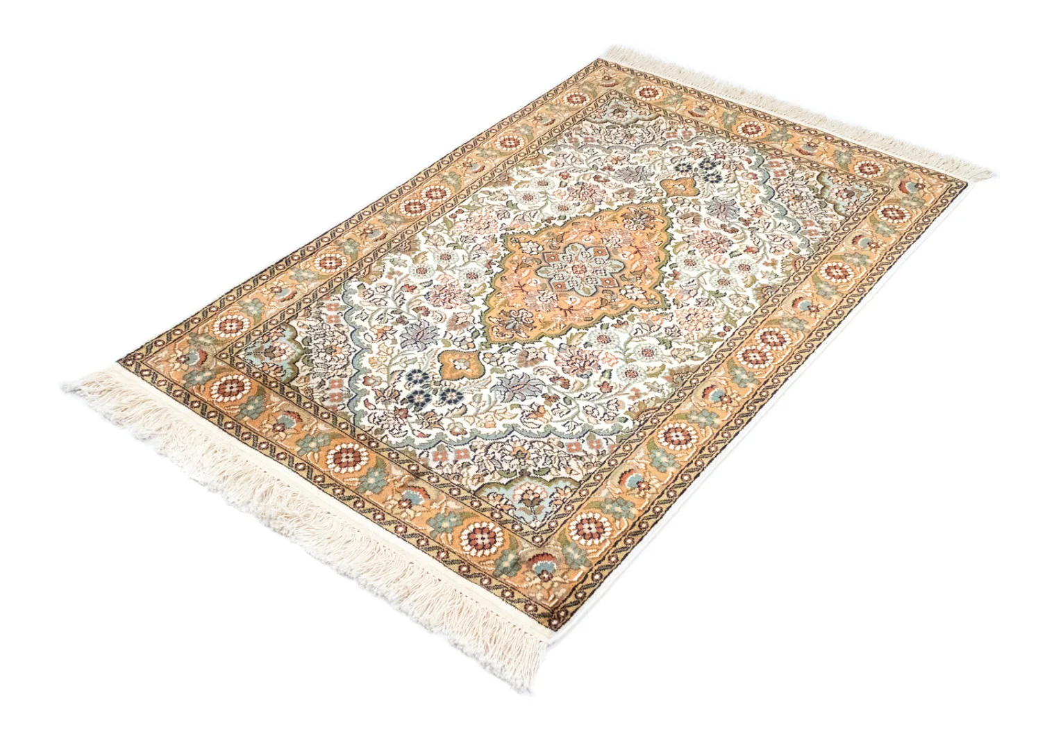 Orientteppich Nordindien 120 x 80 cm Kaschmir-Seide handgeknüpft