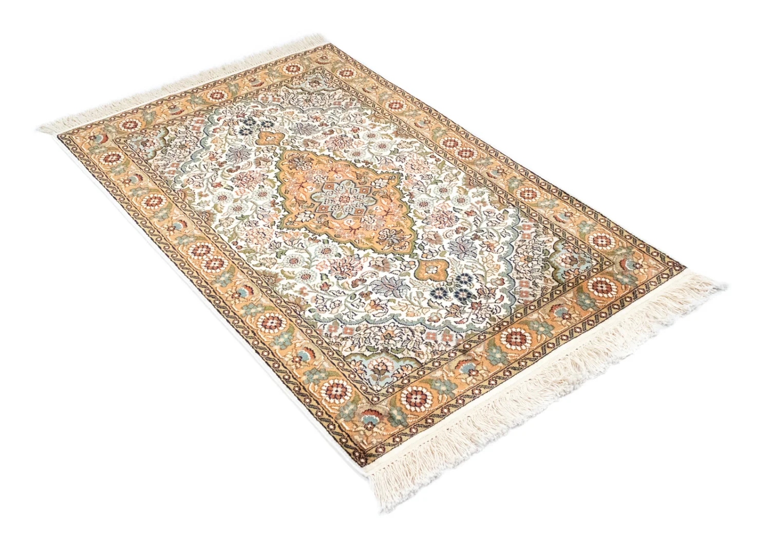 Orientteppich Nordindien 120 x 80 cm Kaschmir-Seide handgeknüpft