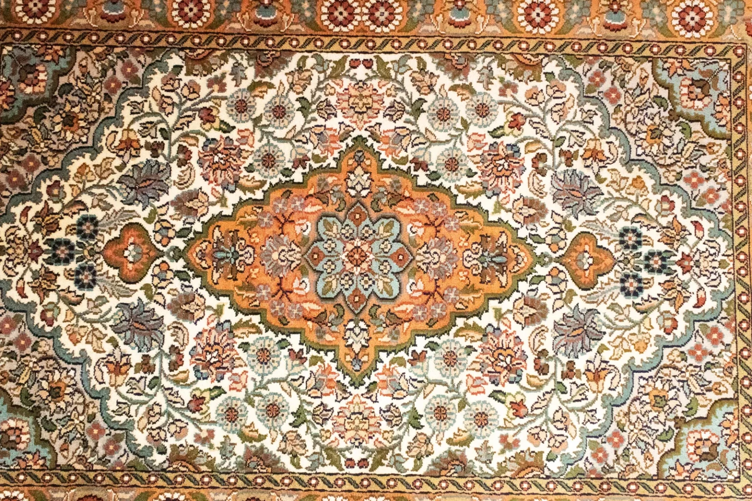 Orientteppich Nordindien 120 x 80 cm Kaschmir-Seide handgeknüpft